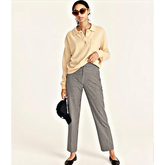 J. Crew Pants - 9. J. Crew Pull-on straight-leg pant in check